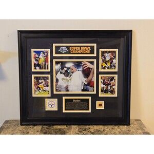 NFL Pittsburgh Steelers Super Bowl 43 - Limited Picture Plaque - game used ball